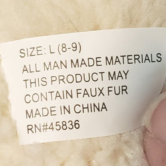 Thick warm crocheted Chunky lounge slippers  rubber sole off-white sz 8-9 - Picture 12 of 12